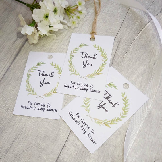 Thank you gift tags, baby shower gift tags, botanical gift tags, greenery gift tags, baby shower favour tags, eucalyptus tags, gift bag tags
