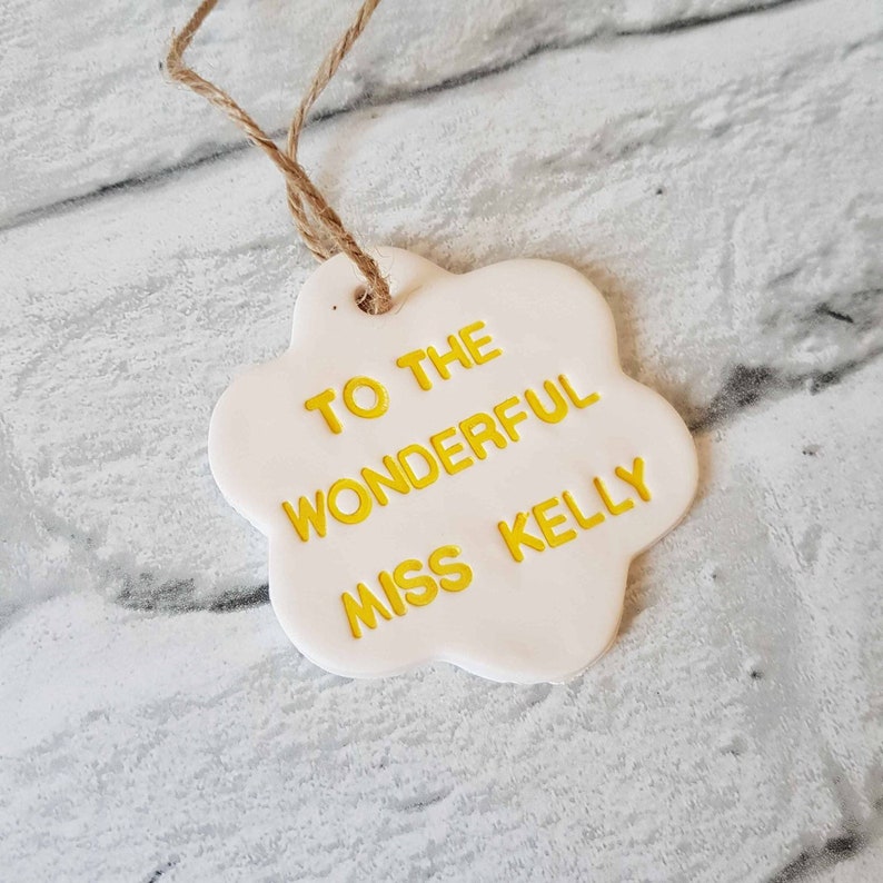 Clay tag Leaving school Teacher card and gift Best teacher card Thank you teacher Teacher card Gifts for teachers