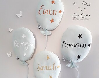 Puffy fabric customizable 20x15cm mint hand painted