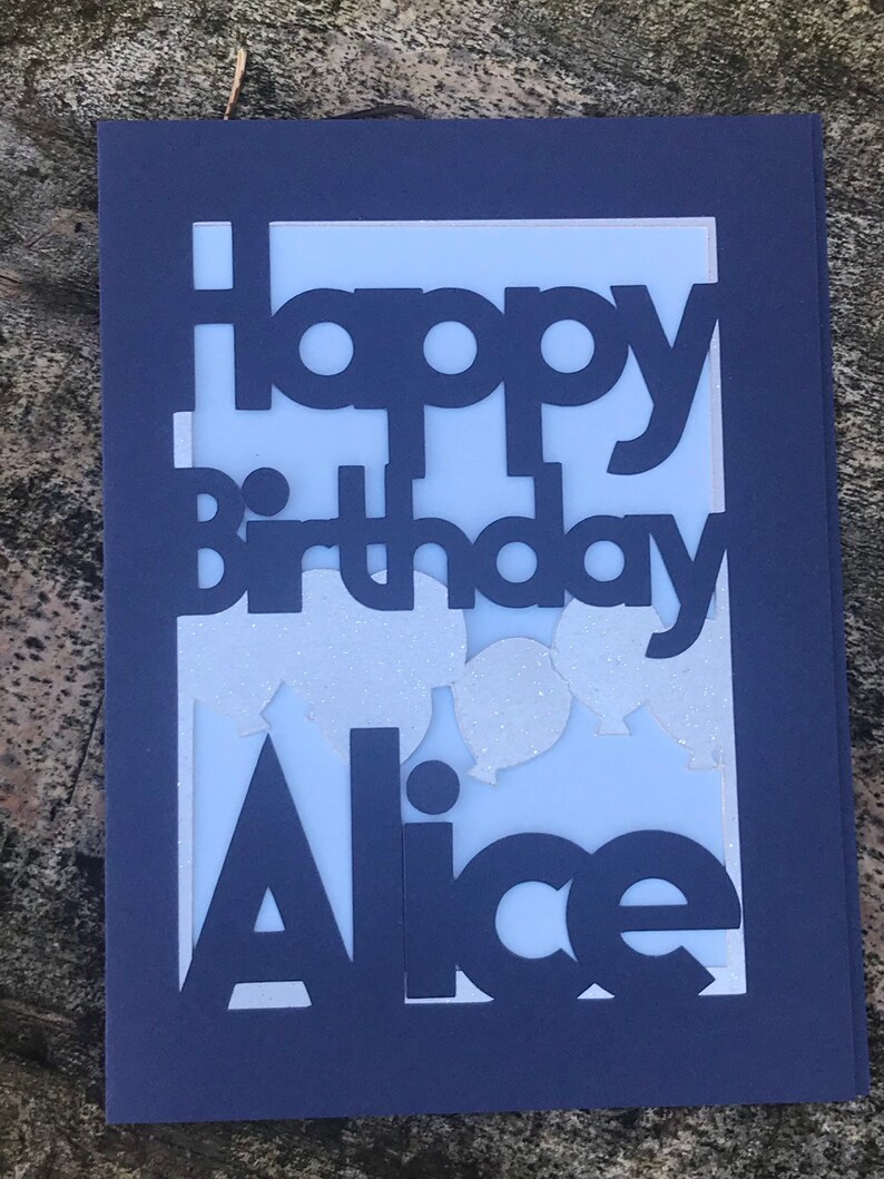Personalised Birthday Papercut Card. Etsy