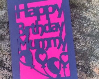 Personalised Birthday Papercut Card.