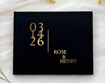 Custom Wedding Guest Book: Personalized Hardcover Sign in Book, Wedding Reception Guestbook, Memory Photo Album, Wedding Keepsake