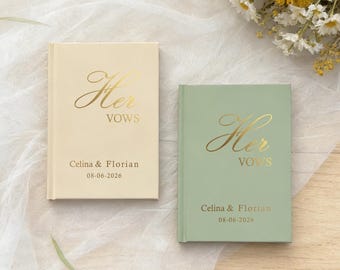 Custom Hardcover Vows Book, Wedding Vow Books with Gold Foil, Personalized Wedding Ceremony Book, Vow Books Set of 2, Wedding Keepsake Gifts