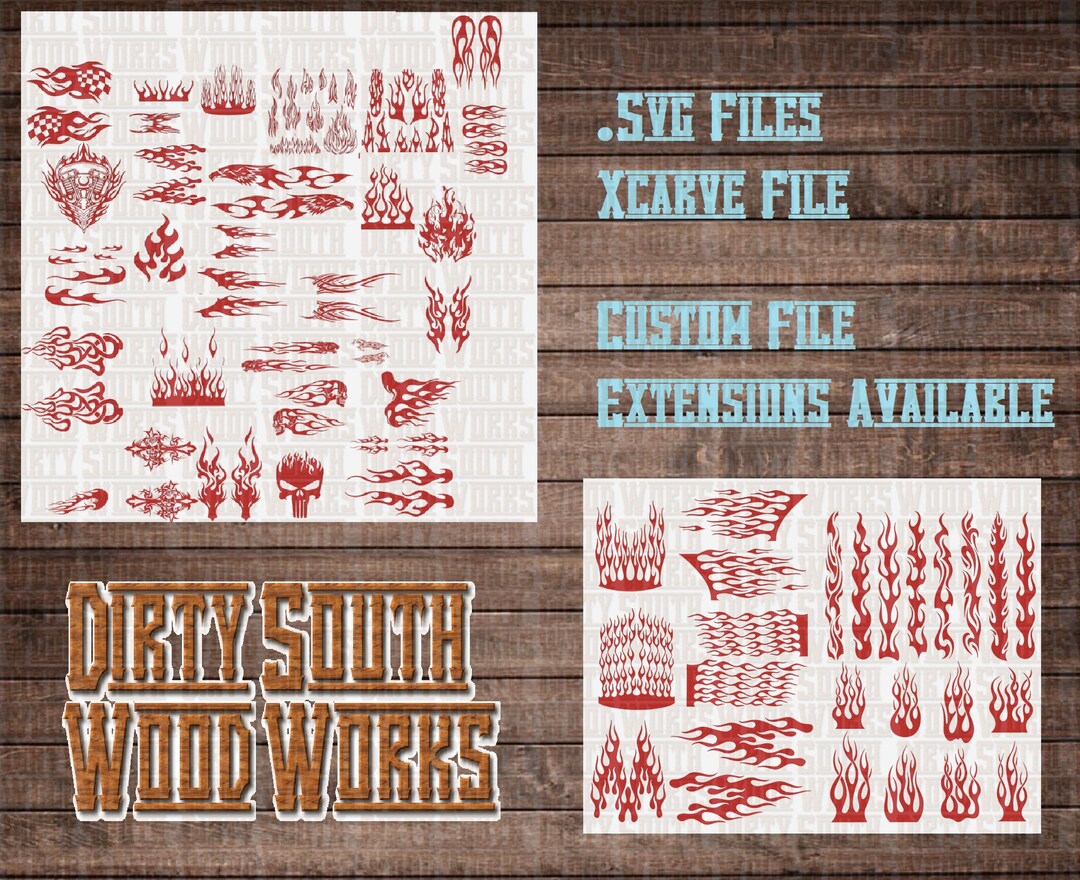 Flames Pack SVG File for Carving - Etsy