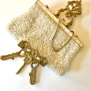 Walborg Richere hand beaded evening bag, bridal accessory, vintage HongKong bag, 1950s