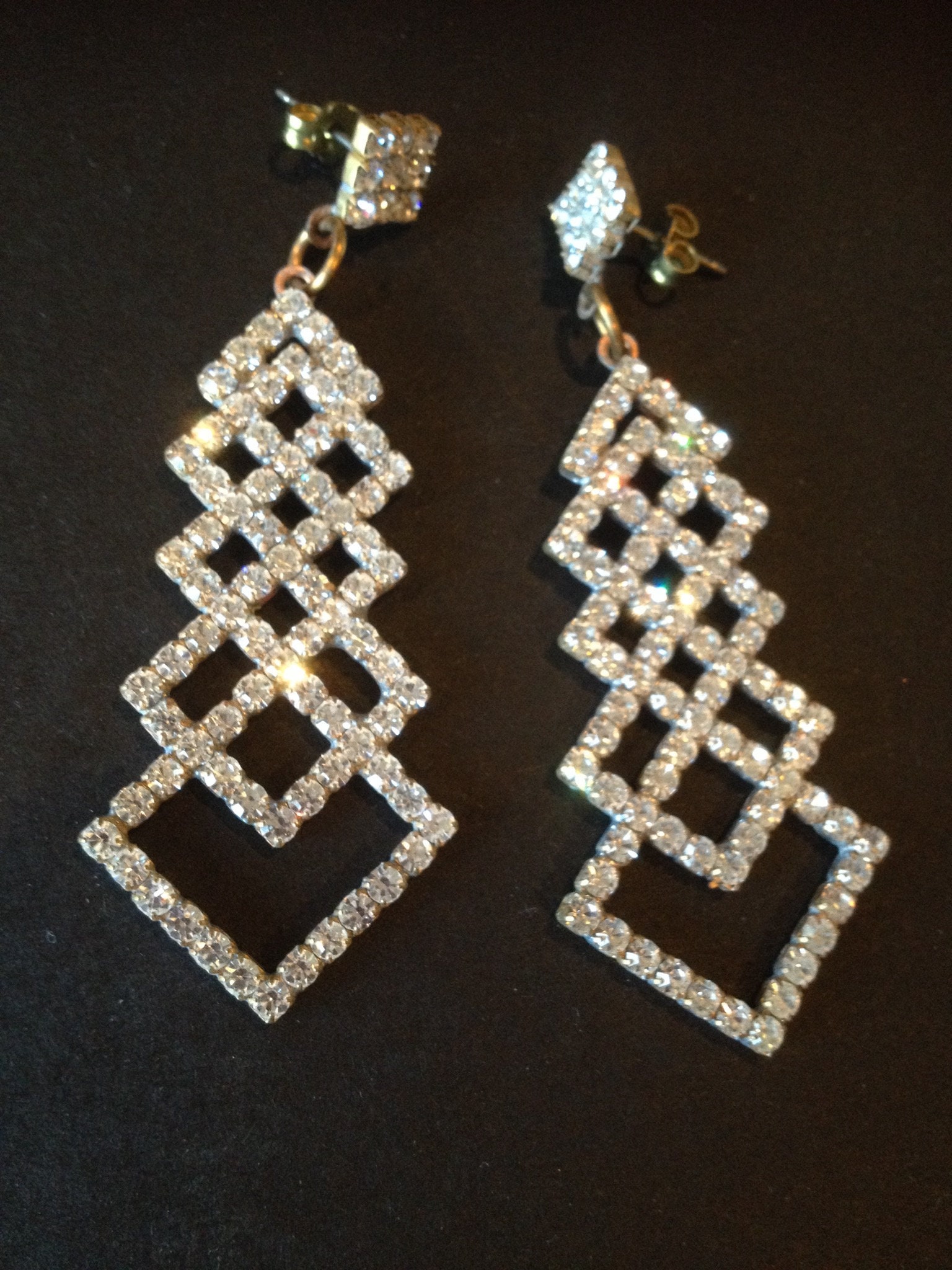 Diamante Crystal Drop Chandelier Earrings