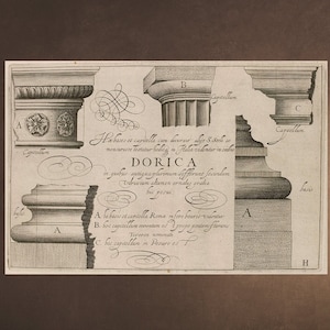 DORIC ARCHITECTURE Orders Ancient Greek Roman Empire Columns Classical - Home Decor Wall Print Engraving Download Downloadable Printable