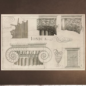 IONIC ARCHITECTURE Orders Ancient Greek Roman Empire Columns Classic Greece Home Decor Wall Print Engraving Download Downloadable Printable