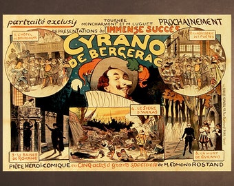 Cyrano de Bergerac 1890 - Moncharmont et M. Luguet - Illustrator Illustration - Home Decor Wall Engraving Download - Downloadable Printable