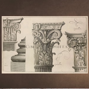 COMPOSITE ARCHITECTURE Orders Ancient Greek Roman Empire Columns Classic Home Decor Wall Print Engraving Download Downloadable Printable