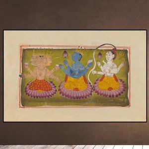 HINDU GODS Mythology from Sanskrit Manuscript Instant Download Hanging Wall Art - India Yoga Meditation Lotus Downloadable Printable