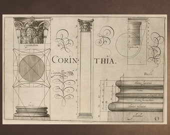 CORINTHIAN ARCHITECTURE Orders Ancient Greek Roman Empire Columns Classic Home Decor Wall Print Engraving Download Downloadable Printable