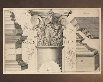 CORINTHIAN ARCHITECTURE Orders Ancient Greek Roman Empire Columns Classic Home Decor Wall Print Engraving Download Downloadable Printable