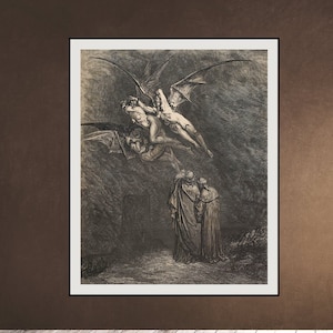 DANTE's INFERNO - The Divine Comedy - Here You See The bloodthirsty Erynnies - Gustave Dore Litho Decor Wall Etching Downloadable Printable