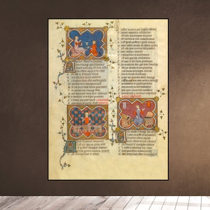 Le ROMAN de la ROSE - El romance de la rosa - Hoja iluminada medieval - literatura cortesana - romántico - Descargar descargable imprimible imprimible