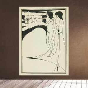 1907 AUBREY BEARDSLEY Black and White Drawing Salome Oscar Wilde Woman - Man Home Decor Wall Art Fashion Art Nouveau Downloadable Printable