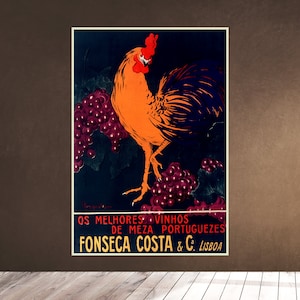 Printable Wall Art 1908 - Portuguese table wine Advertisement Commercial Fonseca Costa - Leonetto Cappiello Lithograph retro decor Download