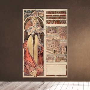 Österreich Alphonse MUCHA 1899 - AUSTRIA Poster Alfons Mucha Prints Collection Turism Exposition Paris 1900 - Wall Art Hanging Decor Print