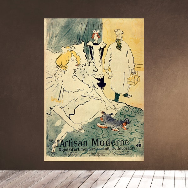 TOULOUSE-LAUTREC 1896 - Printable Wall Art - L'Artisan Moderne, objets d'art, meubles, ensembles decoratifs - Lithograph Download