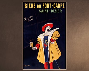 BEER Vintage Ad 1912 - Biere du Fort Carre - Saint-Dizier - Drink Poster - Restaurant Bar - Leonetto Cappiello Lithograph Art Wall Download