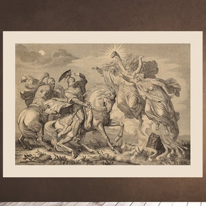 William Shakespeare MACBETH and Banquo Encounter the Three Witches - 19th century print Home Decor Wall Engraving Downloadable Printable