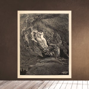 Printable Wall Art - Dante has a Touch of the Vapours - Illustrated Dante's Inferno by Gustave Dore - Downloadable