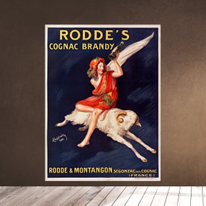 Printable Wall Art - Rodde&#39;s Cognac Brandy, Rodde et Montangon Segonzac - Leonetto Cappiello - Cognac Advertisement 1921 - Downloadable