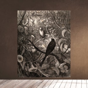 Printable Wall Art - Philomele and Progne by Jean de La Fontaine - Gustave Dore Engraving Downloadable