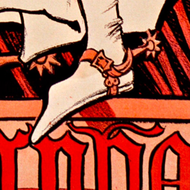 May include: A white boot with a red and black spur. The boot is on a red and white striped background. The word "Time" is written in red letters on the bottom of the image.