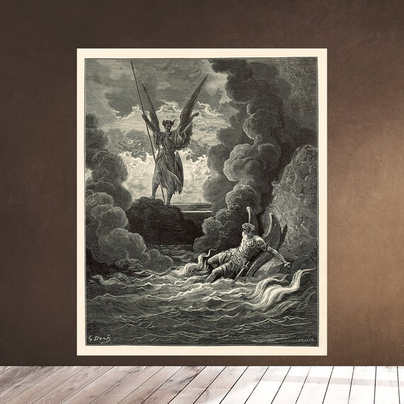 Printable Wall Art - John Milton's Paradise Lost - Satan and