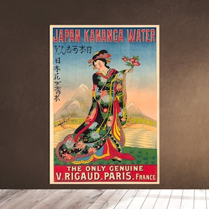 Printable Wall Art - Japan Kananga water - vintage retro advertisement from 1906. The only genuine. V. Rigaud - Paris - France Downloadable