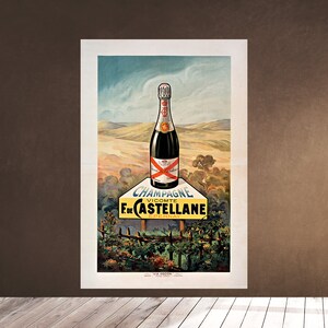 Printable Wall Art Vintage - Champagne Vicomte F. de Castellane - Vintage Ad 1912 - Drink Alcohol Retro Advertisement - Lithograph