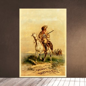 Arte murale stampabile - The Scout - Buffalo Bill&#39;s Wild West 1889 - Cowboy con un fucile - Scaricabile