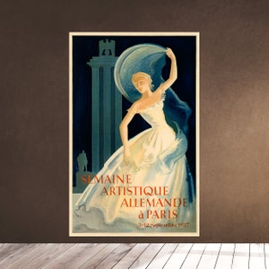 Printable Wall Art - Angelic Woman Dancing - 1937 poster - Downloadable