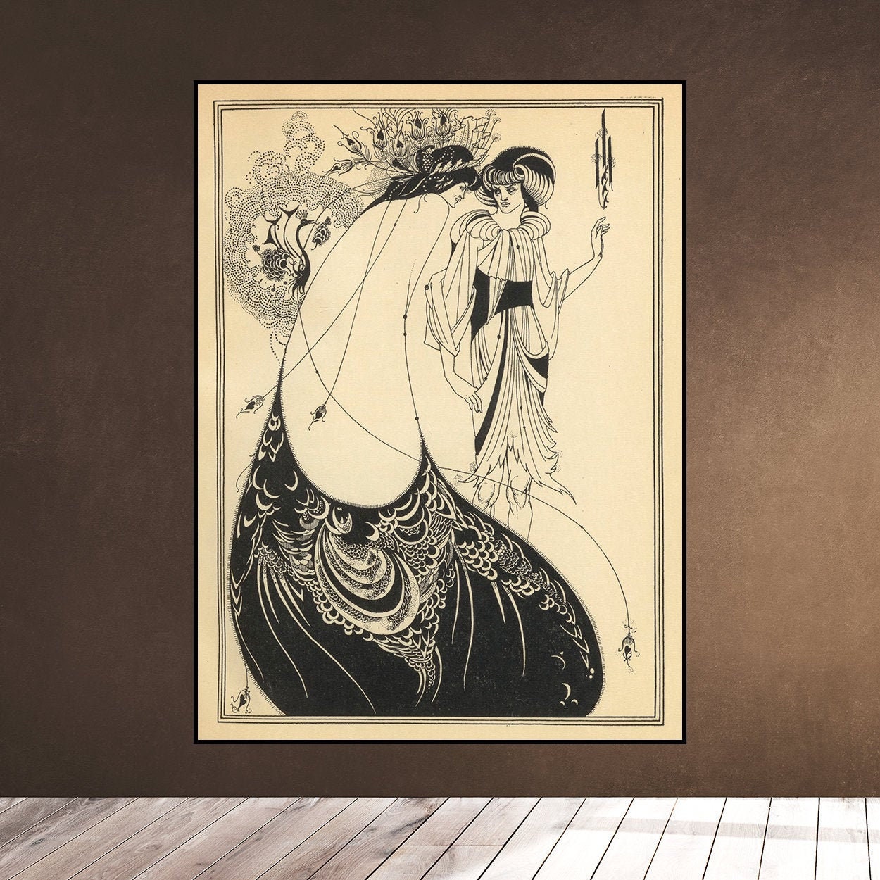 1907 オーブリー ビアズリー 白黒の絵 サロメ オスカー ワイルド 女性