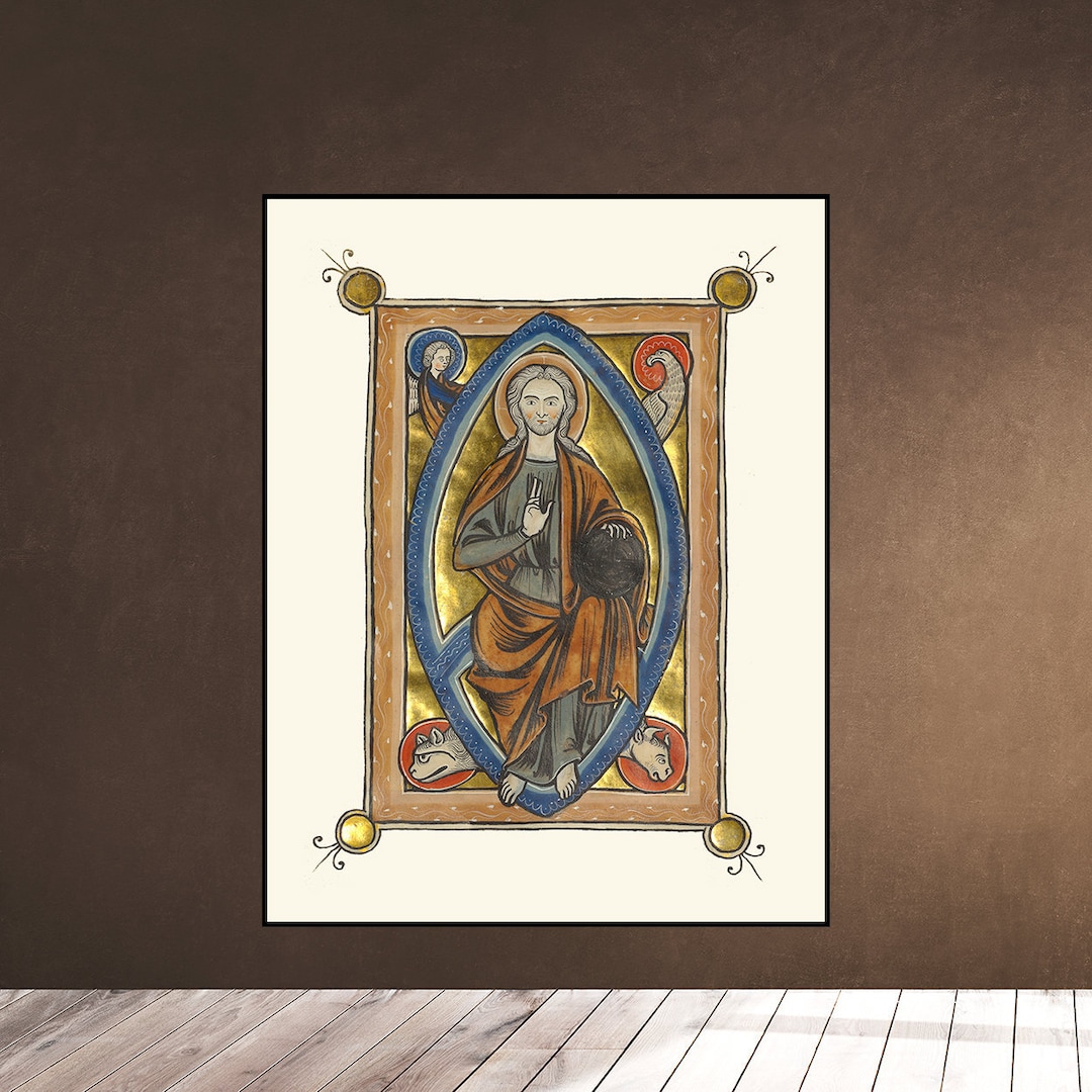 JESUS CHRIST Medieval Miniature From Illuminated Manuscript Religious ...
