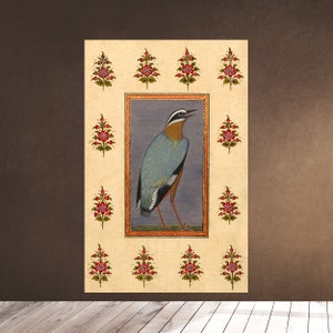 Printable Wall Art - Bird Painting - PERSIAN MINIATURE Muraqqa Print Iran Islam - Muslim Art - Downloadable