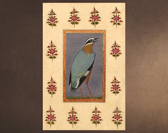 Printable Wall Art - Bird Painting - PERSIAN MINIATURE Muraqqa Print Iran Islam - Muslim Art - Downloadable