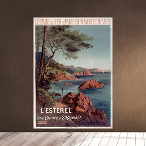 Printable Wall Art - Vintage tourism advertisement - Railway Railroad - 1901 - France Cote d'Azur Cannes - Downloadable