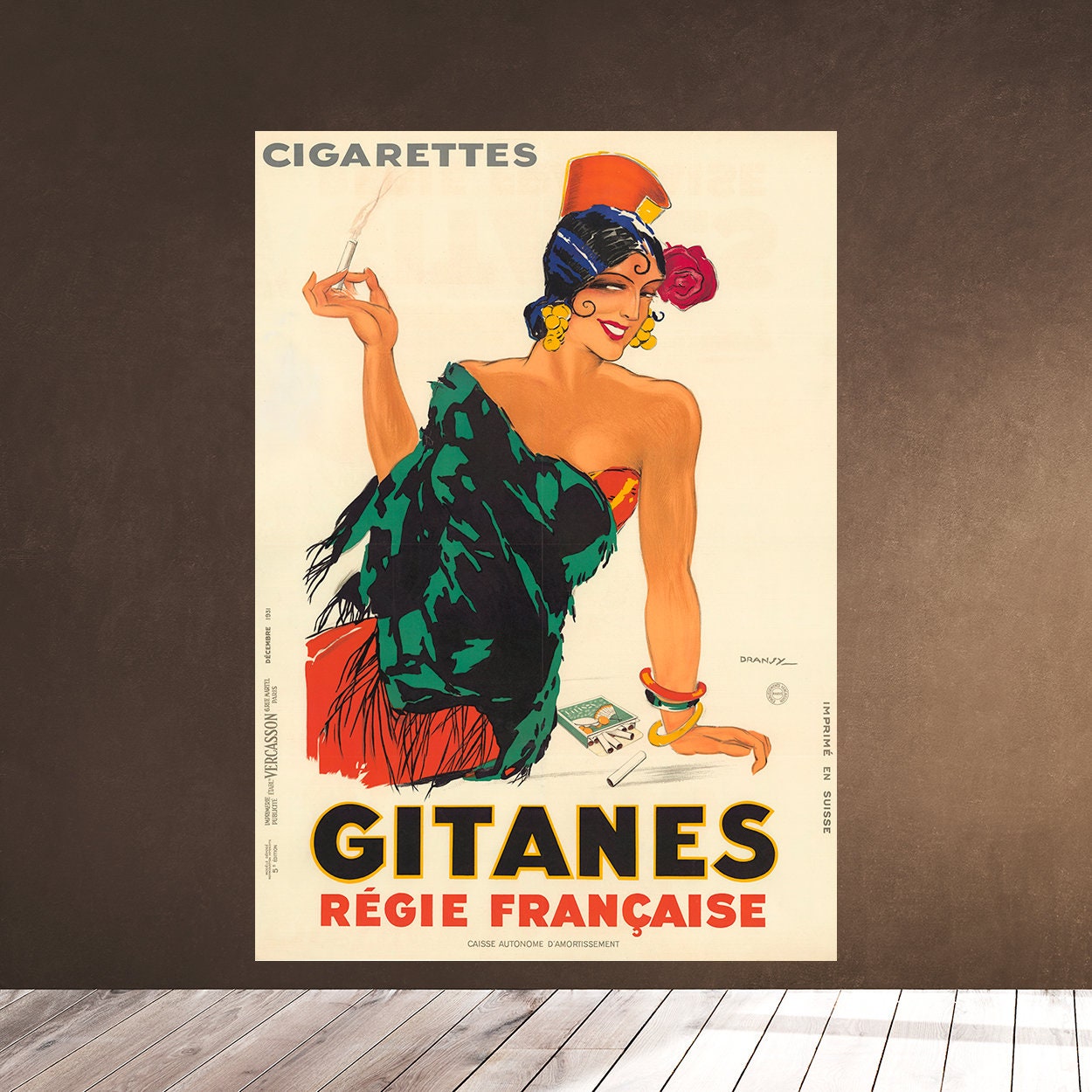 ヴィンテージポスター】yoldjoglou GITANES ジタン 憤っ