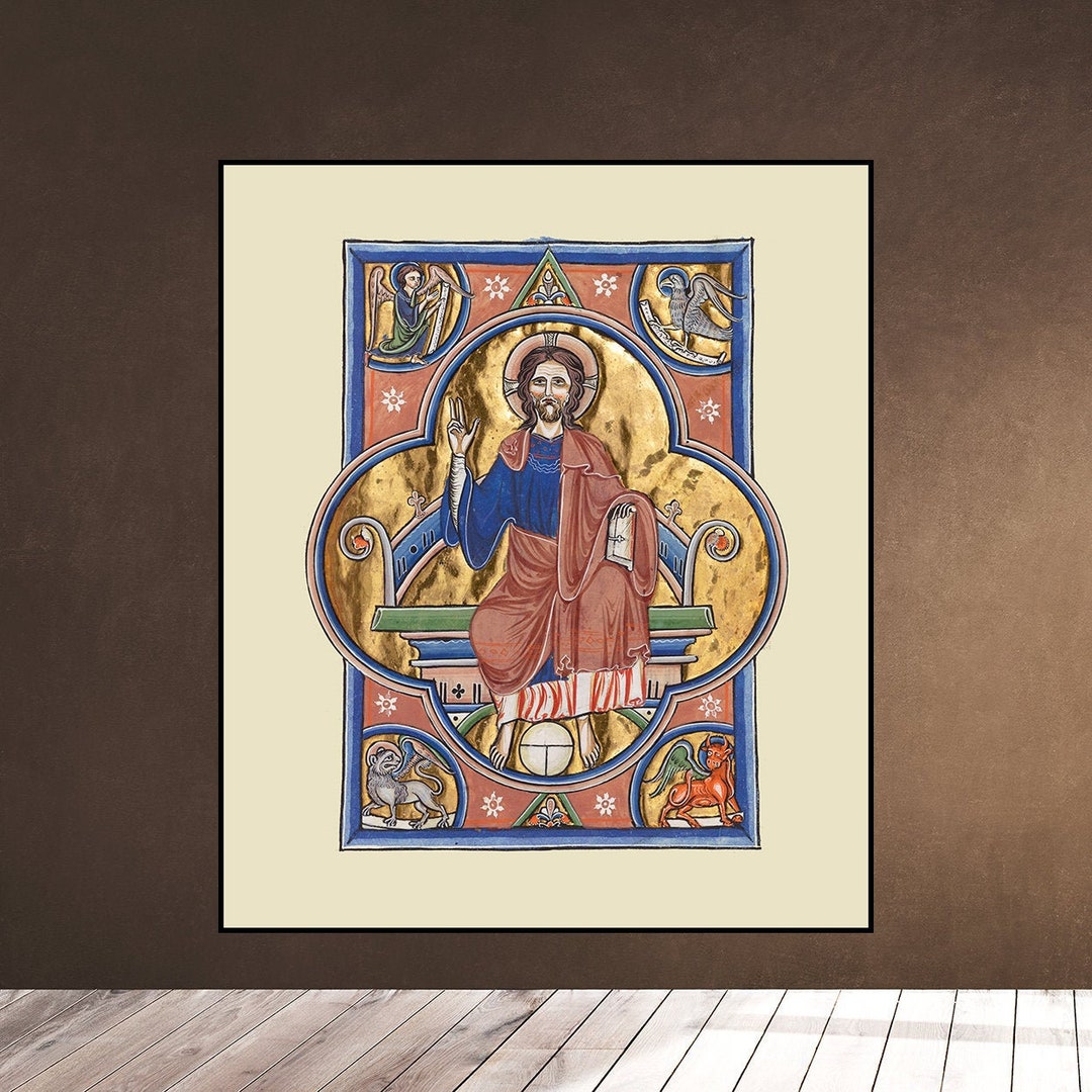 JESUS CHRIST Medieval Miniature From Illuminated Manuscript Religious ...