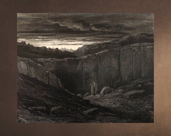 Printable Wall Art - Abandonad toda esperanza vosotros que entráis aquí Dante y Vergil Hell Gate Illustrated Dante's Inferno by Gustave Dore Descargable