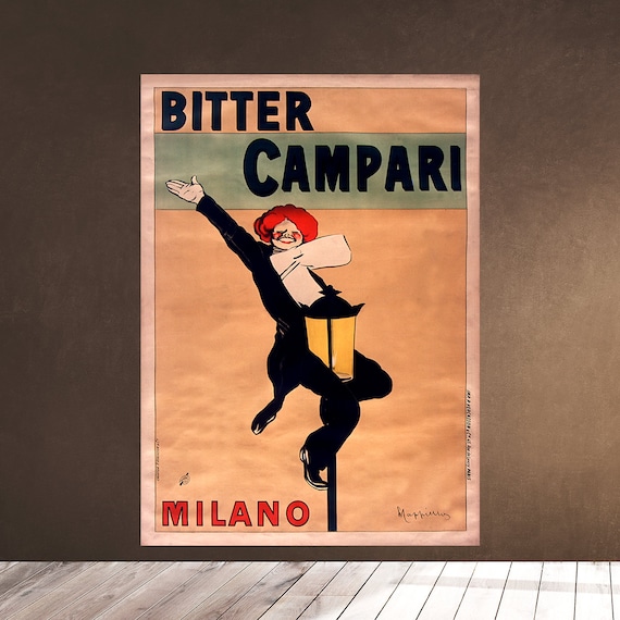 Bitter CAMPARI MILANO Vintage Ad 1912 Drink Poster - Restaurant