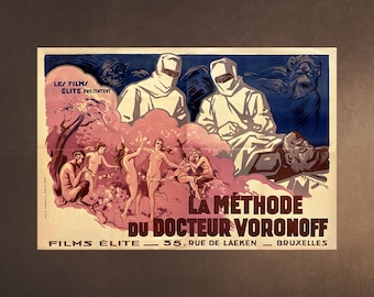 Printable Wall vintage Movie Poster - La méthode du docteur Voronoff de Henri Armengol - Docteur - 1929 - Téléchargeable