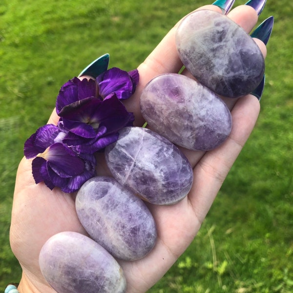 Chevron Amethyst Mini Palm Stones