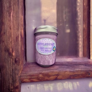 Huckleberry Scented Soy Candle - Infused with Essential Oils - Hand Poured - Made in Montana - Gift - Mason Jar Candle - 8 Ounce