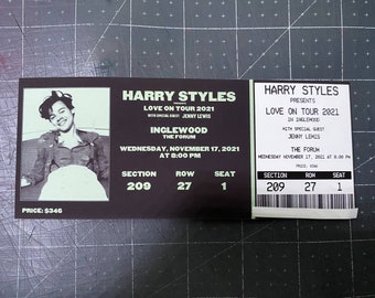 Harry Styles Ticket Etsy