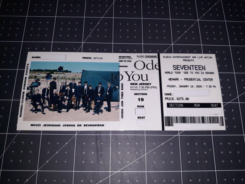 SEVENTEEN World Tour Ode To You Memorabilia Kpop Tickets Etsy