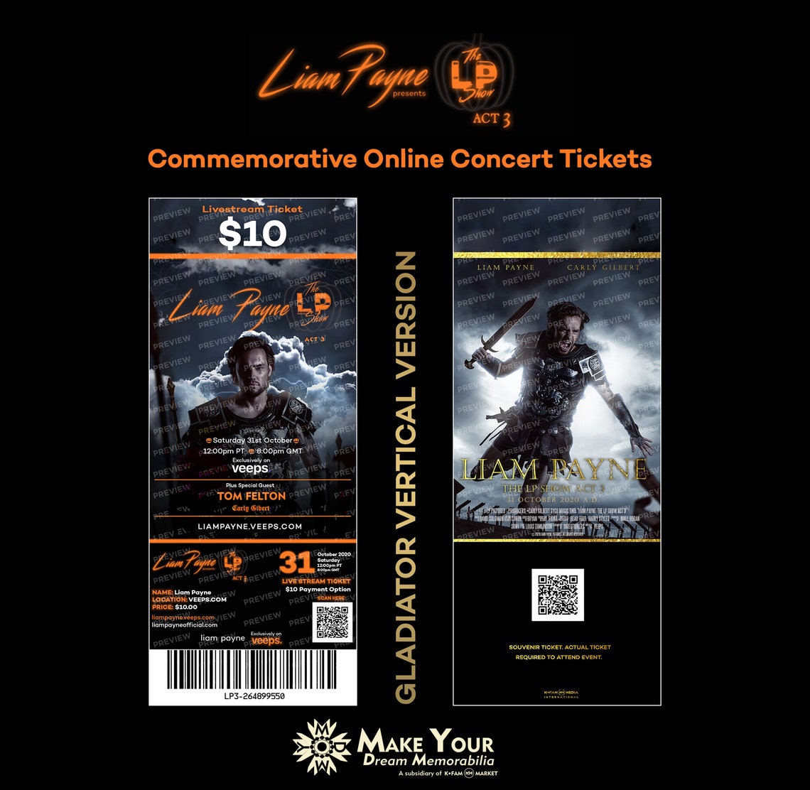 Liam Payne the LP Show Act 3 Live Stream Commemorative Tickets Etsy