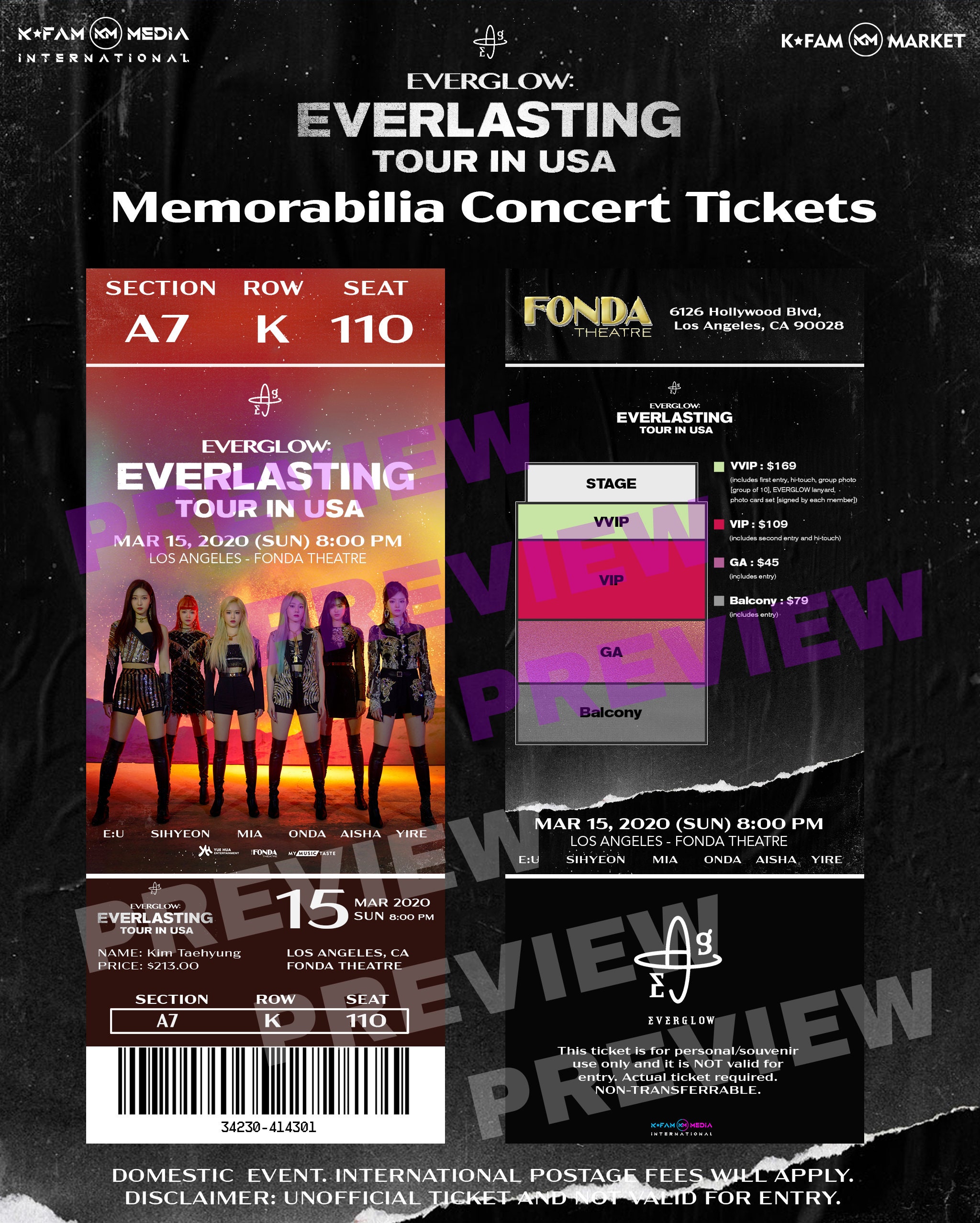 Everglow Everlasting Tour in USA Memorabilia Concert Tickets Etsy